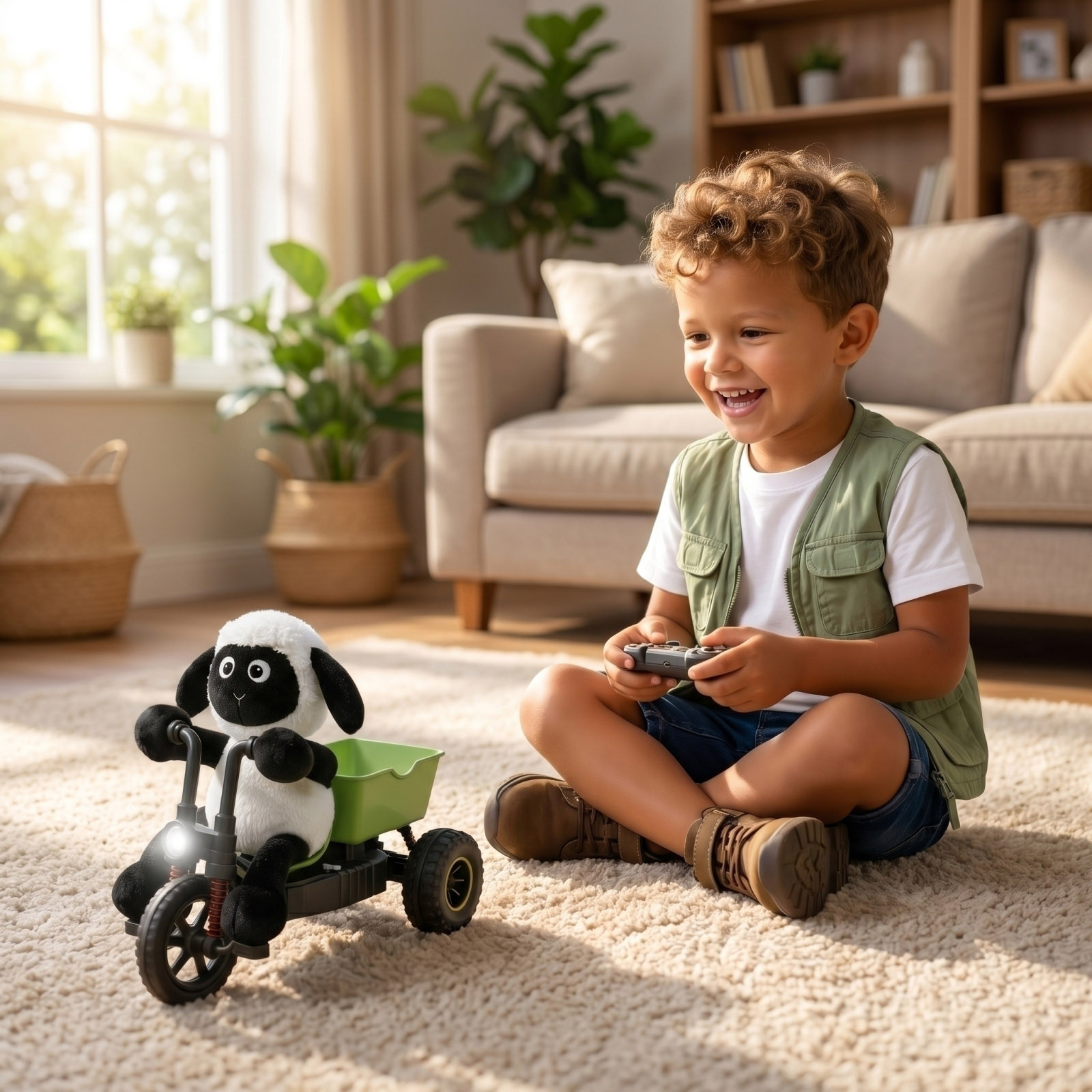 EGNMCR Mini Sheep Three-wheeled Remote Control Car With Full-scales Accelerator For High-speeds Drifting. Boys And Girls' Toy Gift. Remote control cars