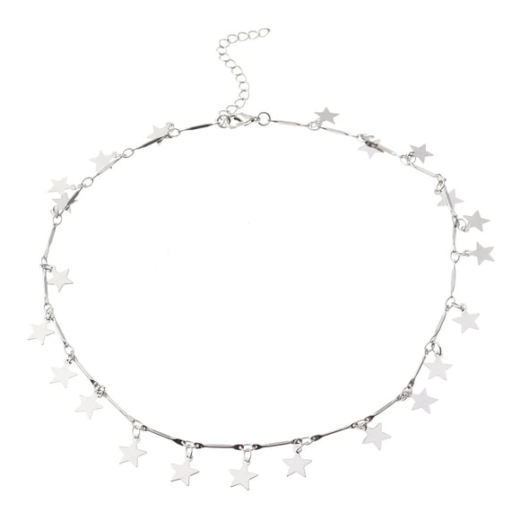 Bohemia Women Choker Silver Chain Star Choker Necklace Women Jewelry