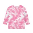 thumbnail image 5 of Plebaso Chemises Teinture sur Nœuds pour Garçons Filles Manches 3/4 Blouses Décontractées Col Rond Enfants Mode 2025 Hauts, 5 of 5