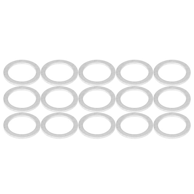 15pcs Durable M18 Silver Tone Oil Drain Plug Gaskets Replacement for Volvo 977751
