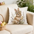 thumbnail image 4 of Fasiaou Colorful Easter Rabbit Print Pillow Cases for Decorative Couch Cushions and Seasonal Home Living Room Updates,A, 4 of 6