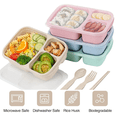 thumbnail image 4 of 4 Compartment Meal Prep Lunch Containers for Kids, 4 Pack Bento Lunch Box, Tupperware, Durable BPA Free Plastic Reusable Food Storage Containers with lid, Microwave/Dishwasher/Freezer Safe, 4 of 5