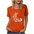 thumbnail image 1 of Dadaria Chemise Orange pour Femmes Hauts T-Shirt à Manches Courtes Col Ras du Cou Tee Matières Chandail d'Été Blouses TG, 1 of 5