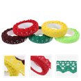 thumbnail image 3 of KAKOWELY 5pcs Single Color Hollow Lace Tape Masking Decorative Tape Sticky Craft Lace Trim Ribbon Adhesive Tape Lace Tape Sticker DIY Scrapbooking Crafts(1Yellow, 1Red, 1Green, 1Brown, 1Dark Green), 3 of 4