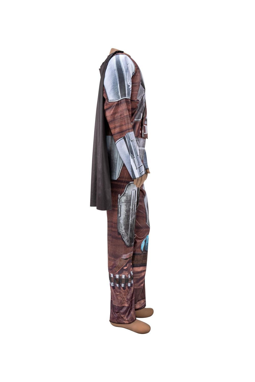 STAR WARS Adaptive The Mandalorian Youth Costume - Combinaison imprimée avec accès au tube, jambes plus spacieuses et masque en plastique 3D