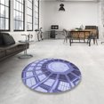 thumbnail image 4 of Ahgly Company Tapis d'Intérieur Lavable en Machine Carré Transitionnel Violet Pervenche Profond, 4 Pieds Carré, 4 of 7