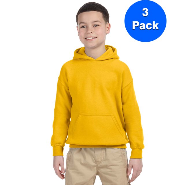 Gildan Youth Heavy Blend 50/50 Hooded Sweatshirt - G185B (Pack Of 3)