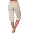 thumbnail image 3 of Wonens Capris Pantalon Jambe Droite Coupe Jambe Taille Régulière Polyester Lin Pantalon Court Pantalons Capris pour Femmes Style C-87 Beige TG, 3 of 7
