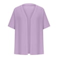 thumbnail image 4 of Women's Plus Size Cropped Cardigan Shrugs Short Sleeve Button Down Ribbed Knit Sweater Summer Kimono, 4 of 6