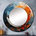 thumbnail image 1 of Designart "VORTEX Dynamique" Spirales Abstraites Miroir Rond pour Décoration Murale - Grand Miroir Rond Imprimé Orange - Miroir Rond Moderne 36 Pouces x 36 Pouces Pouces - Miroir Mural Rond Grand, 1 of 5