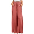 thumbnail image 2 of Jsaierl Womens Casual Wide Leg Pants Ruffle Elastic Drawstring Palazzo Pants Loose Comfy Trousers with Pockets, 2 of 9