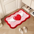 thumbnail image 1 of EGNMCR Tapis en Forme de Cœur Uniques Résistant aux Taches et Sensible aux Soins pour Chevet Adapté aux Décorations de la Saint-Valentin Tapis de Sol en polyester, 1 of 6
