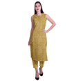thumbnail image 1 of Moomaya Ensemble Kurta et Pantalon Sans Manches pour Femmes à Col Peter Pan Imprimé, Ensemble Ethnique 2 Pcs, 1 of 6