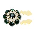 thumbnail image 1 of Esquirla Decorative Rhinestone Button Cover DIY Decoration Clip on for Dress Suit Hat gold dark green, 1 of 8