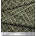 thumbnail image 2 of Soimoi Green Modal Satin Fabric Arrow & Diamond Geometric Print Fabric by Yard 42 Inch Wide, 2 of 5