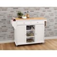 thumbnail image 1 of ACME Tullarick Kitchen Cart in Natural & White, 1 of 2