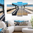 thumbnail image 1 of Longue Promenade en Bord de Mer Bleu - Impression sur Toile, 1 of 3