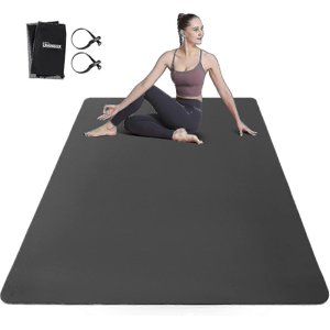 Extra-Wide TPE Tapis de yoga pour gymnastique à domicile, tapis d'exercice de fitness unisexe épais de 1/4 de pouce