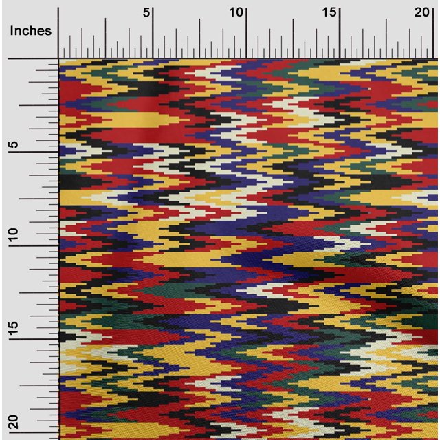 oneOone Coton Cambric Rouge Bonbon Tissu Chevron Ikat Matière de Robe Tissu Imprimé Tissu au Yard 56 Pouces de Large