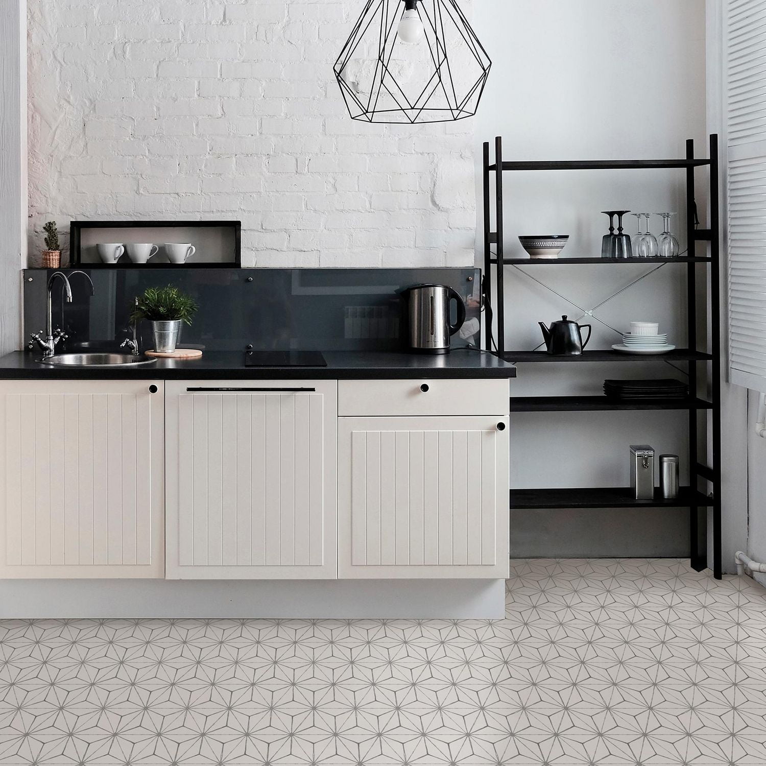 FloorPops Kikko Peel and Stick Floor Tiles Set of 20