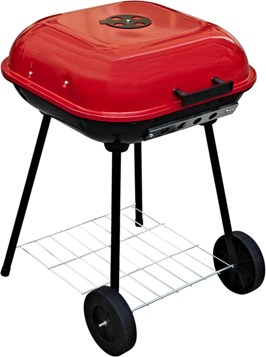 Gril à charbon Cuisiland de 18,5 po avec couvercle et roues, gril barbecue portable extérieur pour patio, jardin, camping, gril à charbon en fer pour hamburgers, steaks & grillades