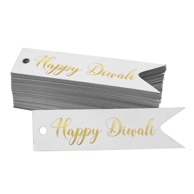 Inkdotpot Pack Of 100 Happy Diwali Favor Paper Tags Craft Real Gold Foil Hang Tags