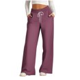 thumbnail image 1 of Pants for Women, Womens Fashionable Striped Printed Drawstring Wide Leg Pants, 1 of 4