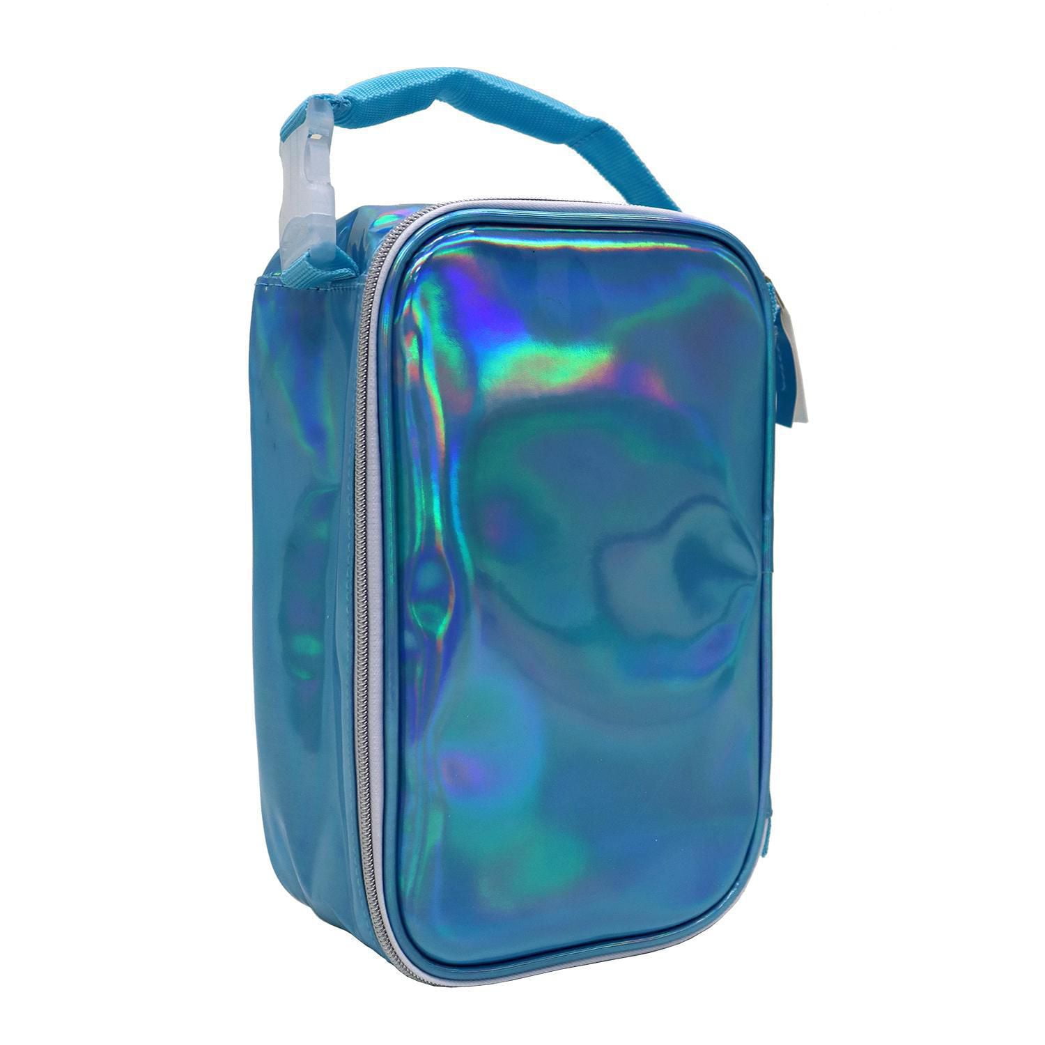 Sac à lunch isotherme vertical, bleu iridescent