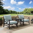 thumbnail image 2 of Crosley Furniture Kaplan 3Pc Fabric Conversation Set in Oil Bronze/Mist Green, 2 of 11