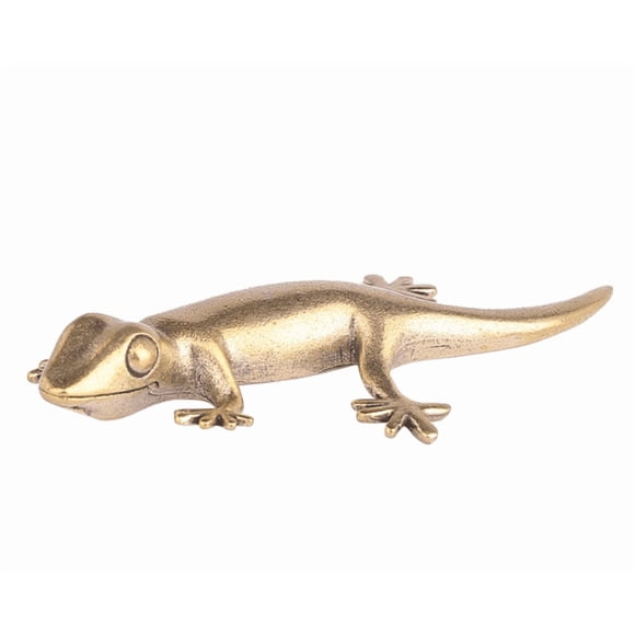 Brass Gecko Sculpture Elegant Desktop Ornament Unique Home and Study Table
