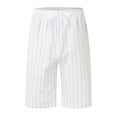 thumbnail image 4 of JDQJBZ Men's Casual Linen Shorts Stripe Print Drawstring Pocket 5 Inch Summer Shorts, 4 of 5