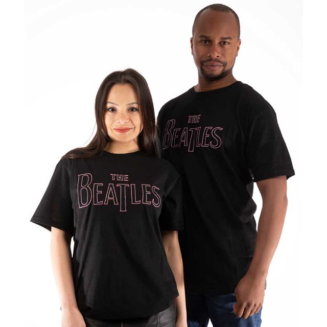 The Beatles Unisex T-Shirt Drop T Embroidered (Embellished)