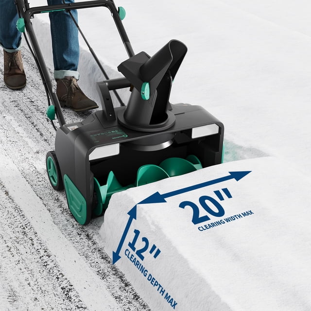 EDTara 20 Inch Corded Electric Snow Blower, 15-Amp Motor, 25 ft Throw Distance, 180° Rotating Chute, Dual LED Lights, Adjustable Handle for Driveways & Walkways