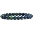 thumbnail image 1 of Bracelet Extensible Unisexe en Perles Rondes 8 mm en Pierre Précieuse Lapis Chrysocolla Teinte 7 Pouces, 1 of 4