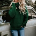 thumbnail image 4 of IROINID Women's Turtleneck Pullover Sweater Solid Color Loose Mid-Length Long Sleeve Thick Line Sweater, 4 of 9