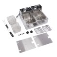thumbnail image 2 of Electric Countertop Deep Fryer, Two  Stainless Steel Basket Adjustable Temperature Removable Basket   Large Capacity Commercial Electric Fryer with Lid Filter, 2 of 8