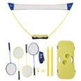 thumbnail image 1 of HOMCOM Portable Badminton Net Set with 9.5x5 ft Net, Foldable Badminton Net with 2 Shuttlecocks, 2 Badminton Rackets and 1 Suitcase, for Indoor Outdoor, Beach, Backyard, 1 of 9