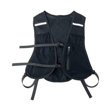 Siruishop Running Vest Pack Reflective Vest for Camping Hiking Night Walking black