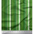 thumbnail image 1 of Soimoi Green polyester Crepe Fabric Dot & Stripe Print Sewing Fabric Yard 42 Inch Wide, 1 of 5