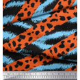 thumbnail image 2 of Soimoi Blue Heavy Canvas Fabric Leopard & Wild Animal Skin Printed Fabric 1 Yard 58 Inch Wide, 2 of 3
