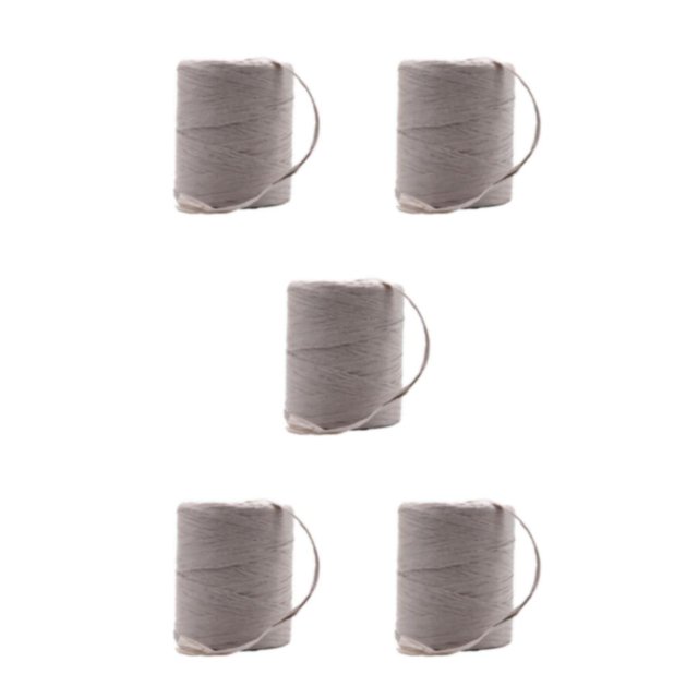 Baohd Fil de Corde en Raphia Robuste et Durable pour Bricolage, Ruban en Papier Naturel, Fil de Crochet Uni Gris, Ensemble de 5
