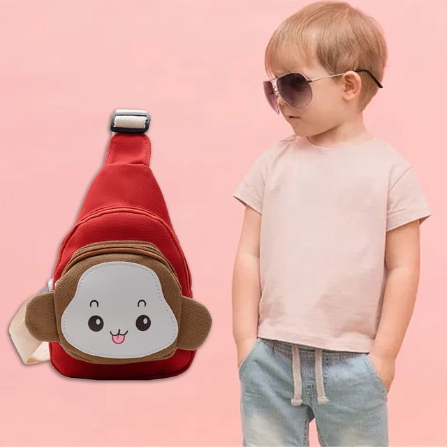 Cute Monkey Style Kids Messenger Bag, Small Shoulder Bag, Soft Fabric Material, Fun Design, For Children, School Use, Portable Storage, Playful Aesthetic, Lightweight Construction, Travel Hzhnb