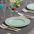thumbnail image 2 of Posh Setting Vintage Disposable Dinnerware Set - Heavy Duty Plastic Plates, 60 Pack with 30 Appetizer & 30 Dinner Plates for Wedding, Light Green, 2 of 6