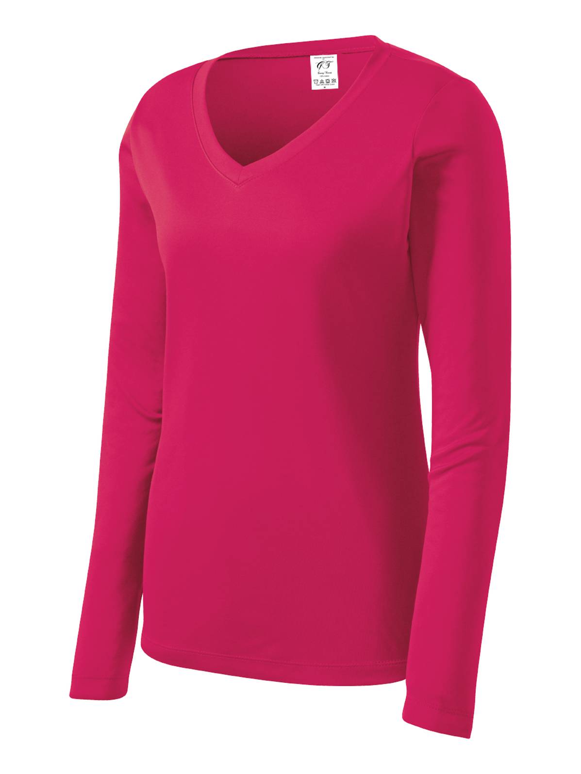 Gravity Threads Femmes Manches Longues Évacuant l'Humidité Col en V - Framboise Rose - Grand