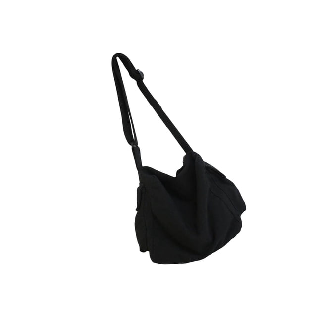Multifunction Canvas Hobo Bag Durable Women Men Vintage Style for Work Beach Black