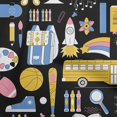 thumbnail image 1 of oneOone Georgette Viscose Black Fabric Kids Craft Projects Decor Fabric Printed By The Yard 42 Inch Wide, 1 of 4