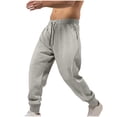 thumbnail image 1 of EGNMCR Men's Lightweight Pants, Cargo Pants Men, Linen Pants Men Men's Drawstring Elastic Waist And Solid Color Pocket Hoodie Binding Leg Pants Tracksuit Pants Men Polyester Pants, 1 of 6