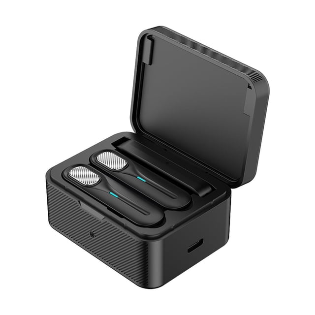 Wireless Lavalier Microphone Noise Reduction Wireless Lavalier Microphone with Charger Box Mini Tie Lapel Recording Mic Bluetooth Microphone Wireless