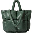 thumbnail image 1 of LinYooLi Chic Grid Puffer Down Quilted Tote Bag for Women Lady Trendy Large Shoulder Bag Top Handle Bag, 1 of 7