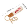 thumbnail image 3 of Short Fabric Embroidered Keychain for Mother's Day, Handmade Crochet Design with Leather Details, Measuring 15.5x3x1cm, Ideal as Key Accessory or Gift, 3 of 6